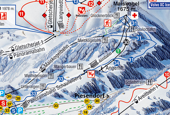 Trail Map of Kaprun Skiarea Maiskogel
